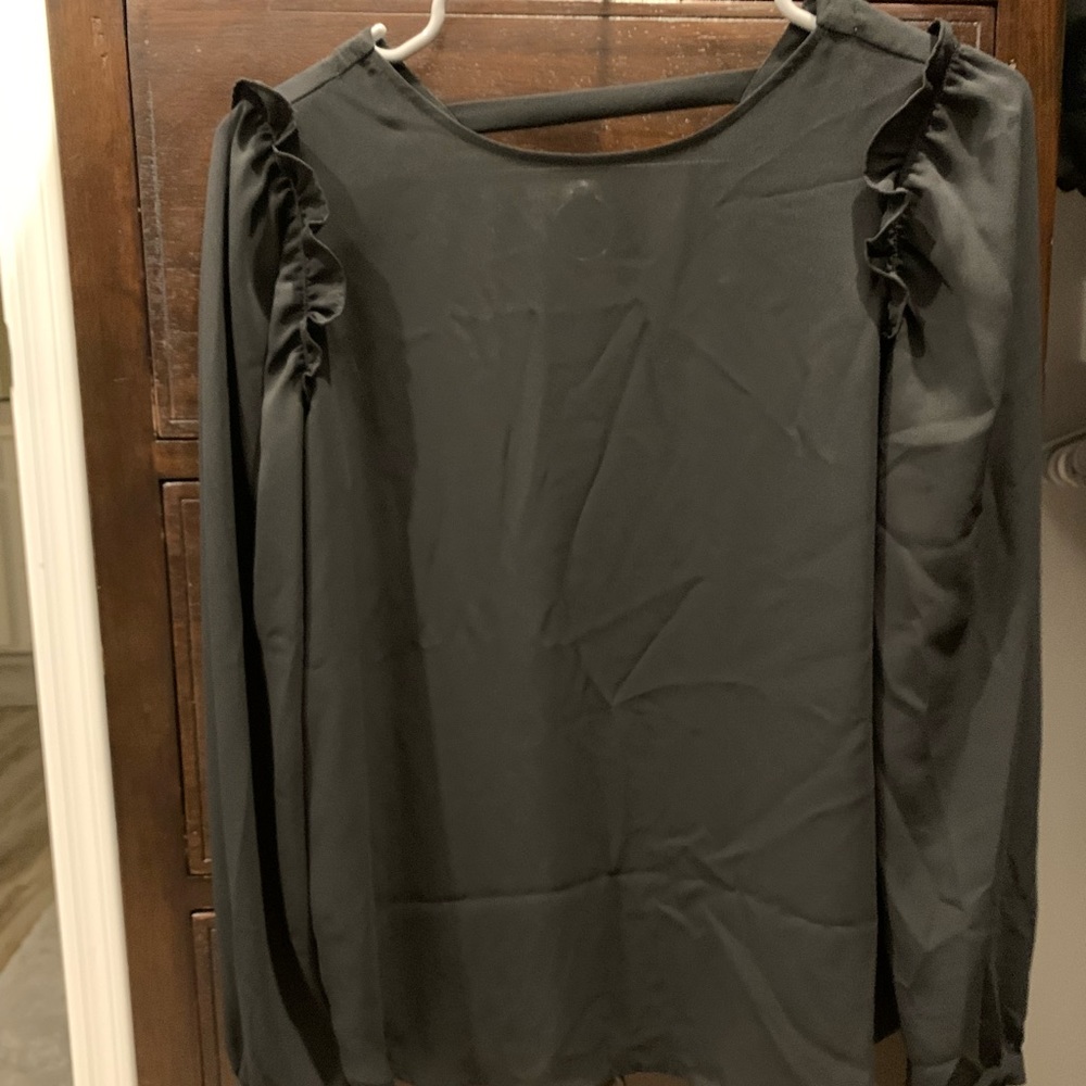 XS Petite black Loft blouse.